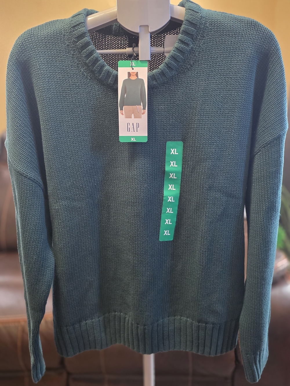 Gap Women's Cotton Crewneck Sweater in Green Size XL NWT